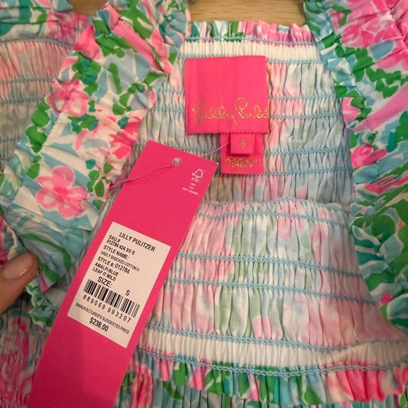NWT Lilly Pulitzer Pink, Mint & Blue Floral Maxi Dress Size Small - Picture 4 of 4